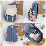 Patchwork Backpack for Teenager Girls Travel Bagpack College School Bag