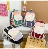 Patchwork Backpack for Teenager Girls Travel Bagpack College School Bag