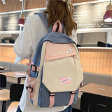 Patchwork Backpack for Teenager Girls Travel Bagpack College School Bag