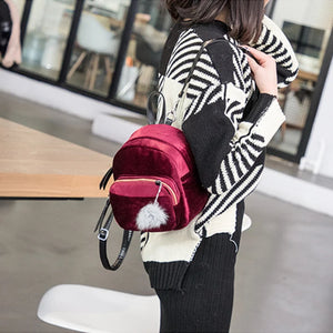 Corduroy School Backpack for Teenage Girls
