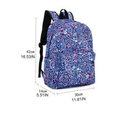 Women Backpack Printing Nylon School Bookbag Daypack Large Capacity Rucksack