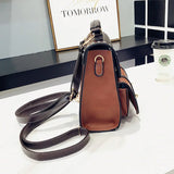 Vintage Leather Women Backpack Little Bee School Bag