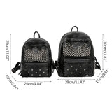 Women Backpack Rivet Studded School Bookbag Daypack Anti Theft Rucksack