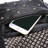 Women Backpack Rivet Studded School Bookbag Daypack Anti Theft Rucksack