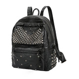 Women Backpack Rivet Studded School Bookbag Daypack Anti Theft Rucksack