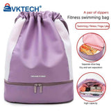 Women Backpack Sack Waterproof Gym Bag with Wet Separation Storage