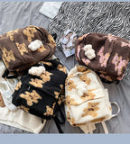 Cartoon School Backpack for Teenage Girls Lamb Wool Shoulder Bag