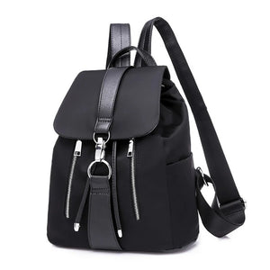 Nylon School Backpack Lock Femme Mochila Female Backpack