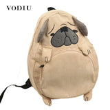 Canvas Fox Ear Embroidery Corduroy Backpack for Girls