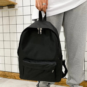 Women Nylon Backpack Small Bookbag Solid Street Travel Backpack