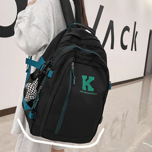 Solid Multi-pocket Travel Laptop Backpack for Teenage Girls & Boys