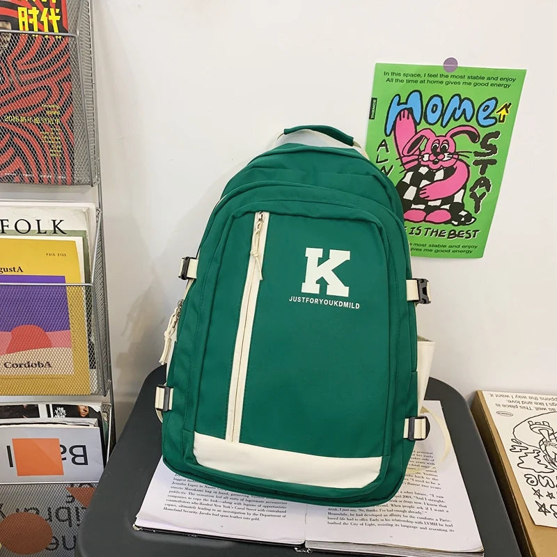 Solid Multi-pocket Travel Laptop Backpack for Teenage Girls & Boys