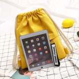 Women Backpack Sports Cloth Bunch Pocket Drawstring Rucksack