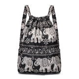 Women Backpack Drawstring Rucksack Sports Cloth Pocket