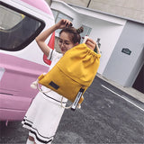 Women Backpack Sports Cloth Bunch Pocket Drawstring Rucksack