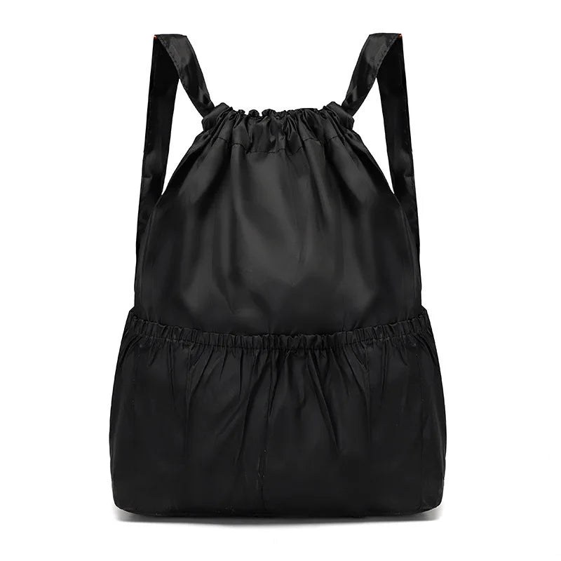 Women Backpack Drawstring Rucksack Sports Cloth Pocket