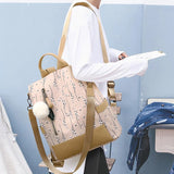 Flower Print Girls School Backpack Travel Daypack