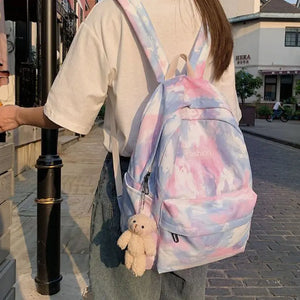 Tie Dye Women Backpack for School and Travel