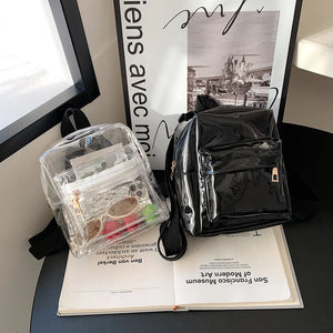 Transparent Women Backpack Student Bookbags Casual Travel Bagpack