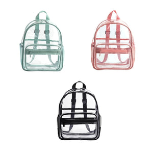 Women PVC Backpack Clear Bag College Students Bookbag Travel Daypac