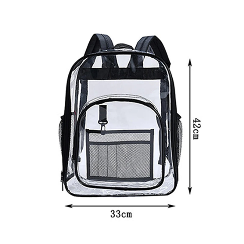 Women Backpack Transparent Travel Waterproof PVC Storage Bag
