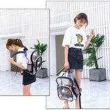 Women Backpack Transparent Travel Waterproof PVC Storage Bag