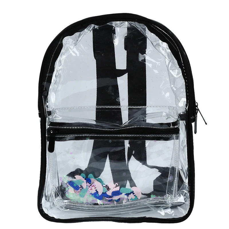 Transparent PVC Women Backpack Waterproof College Students Bag