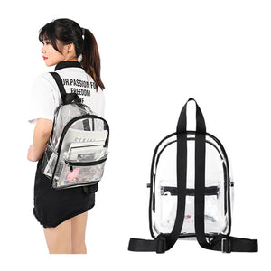 Transparent PVC Women Backpack Waterproof College Students Bag