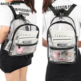 Transparent Waterproof PVC Backpack for Female College Students