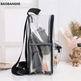 Transparent Waterproof PVC Backpack for Female College Students