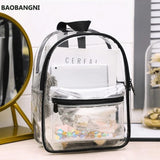 Transparent Waterproof PVC Backpack for Female College Students