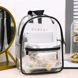 Transparent PVC Sequin Backpack Waterproof Bag College Students