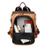 Women Backpack Travel PU Leather Zipper Anti Theft Pack Female Schoolbag