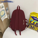 Women Retro Waterproof Canvas Nylon Backpack School Bags