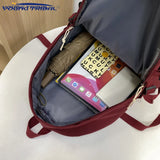 Women Retro Waterproof Canvas Nylon Backpack School Bags