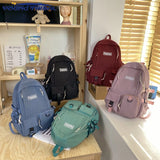 Women Retro Waterproof Canvas Nylon Backpack School Bags