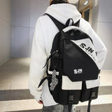 Waterproof Nylon Backpack for Teenage Students Men Women Girls