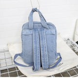 Vintage Denim School Bookbag Handbag Rucksack Shoulder Bag for Teenage Girls