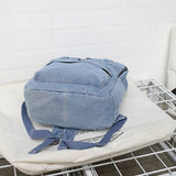 Vintage Denim School Bookbag Handbag Rucksack Shoulder Bag for Teenage Girls