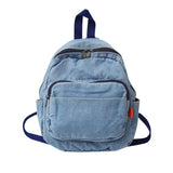 Denim Zipper Small Daypack Rucksack Shoulder Bag