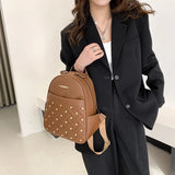 Women Backpack Waterproof Leather Ipad Backpack Large Capacity