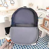 Waterproof Nylon Women Backpack Multi-Pocket Schoolbag