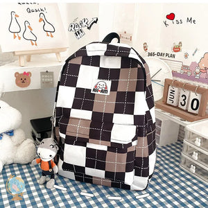 Waterproof Nylon Women Backpack Multi-Pocket Schoolbag