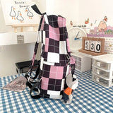 Waterproof Nylon Women Backpack Multi-Pocket Schoolbag