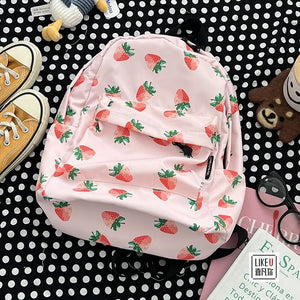 Waterproof Nylon Fruit Printing Backpack Lightweight Men Women Travel
