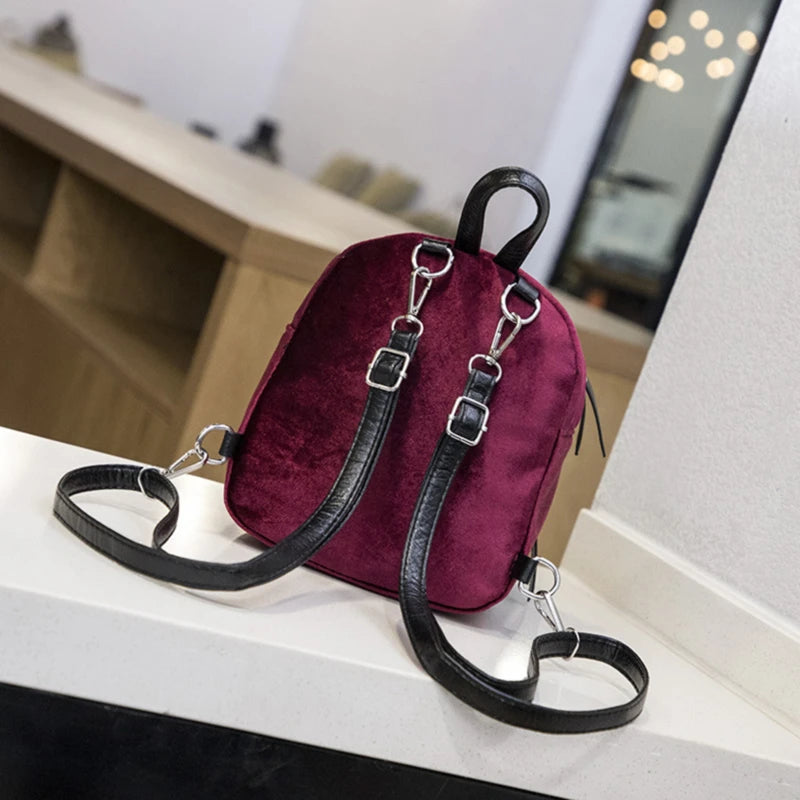 Women Backpack Youth Small Solid Casual Backpacks Students School Bag