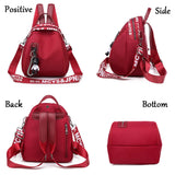 Women Backpack Zipper School Bags for Teenagers with Small Pendant
