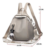 Women Backpack Zipper School Bags for Teenagers with Small Pendant