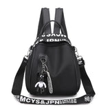 Women Backpack Zipper School Bags for Teenagers with Small Pendant