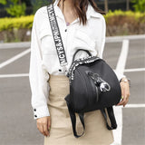 Women Backpack Zipper School Bags for Teenagers with Small Pendant